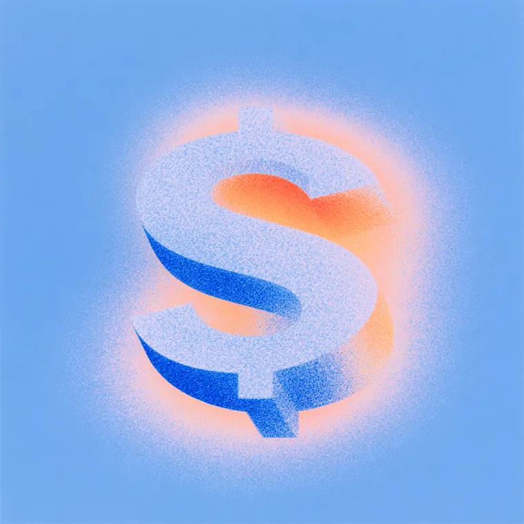 Symbole dollar pour un tarif mensuel fixe
